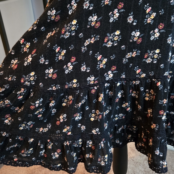 American Eagle Floral Square Neck Prairie Peasant Summer Dress - Picture 5 of 6